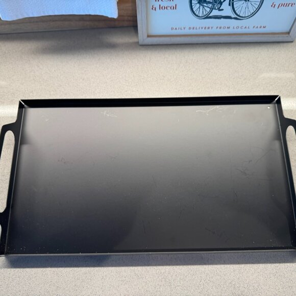 Matte Black Metal Tray – Carbon Steel – Modern Minimalist Serving & Styling Tray - Picture 2 of 8